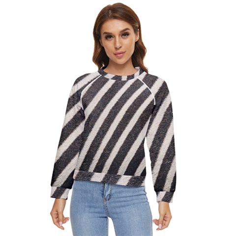 Zebra Zebra Pattern Zebra Fur Zebra Print Strip Women s Long Sleeve Raglan T-shirt by Azkajaya