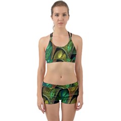 Psytrance Abstract Colored Pattern Feather Back Web Gym Set