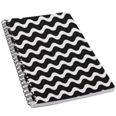 Wave-black White 5 5  X 8 5  Notebook