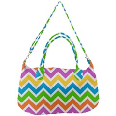 Chevron Pattern Design Texture Removable Strap Handbag