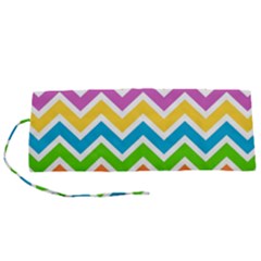 Chevron Pattern Design Texture Roll Up Canvas Pencil Holder (s)