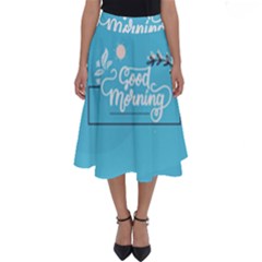 Background Good Morning Perfect Length Midi Skirt by anzea