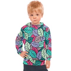 Pattern Leaves Background Nature Kids  Hooded Pullover by Proyonanggan