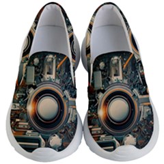 Technology Robot Internet Processor Kids Lightweight Slip Ons by Ravend