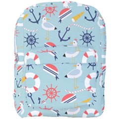 Nautical Marine Symbols Seamless Pattern Full Print Backpack
