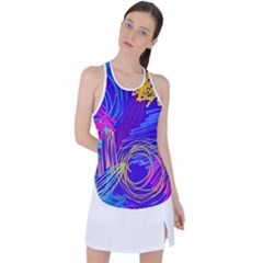 Seamless Vintage Pattern Retro 80s Or 90s Style Abstract Racer Back Mesh Tank Top by Loisa77
