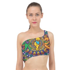 Dead Dancing Bears Grateful Dead Pattern Spliced Up Bikini Top  by Grandong