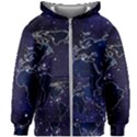 Blue World Map Starry Night Sky World Map Concept Art Kids  Zipper Hoodie Without Drawstring View1