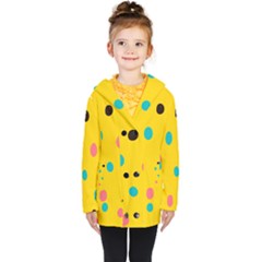Moles Points Background Pattern Kids  Double Breasted Button Coat