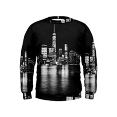 Nyc New York Skyline City Buildings Kids  Sweatshirt by Loisa77