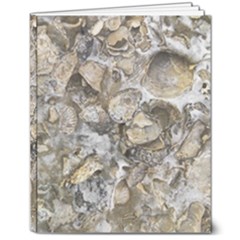 Fossilized Seashell Texture Print Design Bk 8  X 10  Hardcover Notebook by dflcprintsclothing