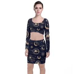 Asian Seamless Pattern With Clouds Moon Sun Stars Vector Collection Oriental Chinese Japanese Korean Top And Skirt Sets by Perong