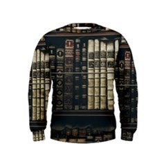 Antique Vintage Old Book Kids  Sweatshirt by Perong