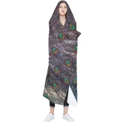 Bird Peacock Feathers Wearable Blanket