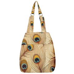 Vintage Peacock Feather Peacock Feather Pattern Background Nature Bird Nature Center Zip Backpack