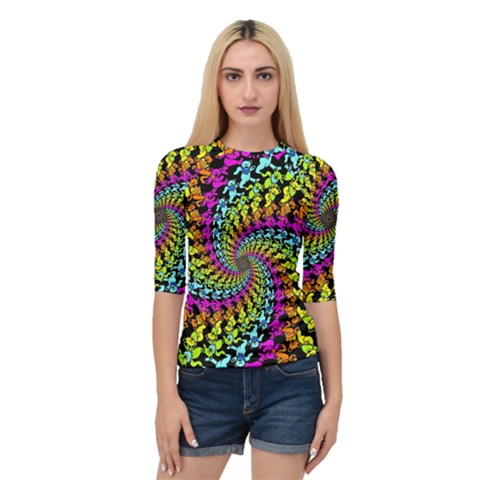 3d Grateful Dead 90 s Neon Dancing Bears Quarter Sleeve Raglan T-shirt by Perong
