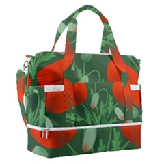 Poppy Fierce Wolf Poppies Bud Sports Shoulder Bag With Shoes Compartment by Perong