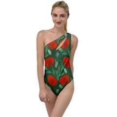 Poppy Fierce Wolf Poppies Bud To One Side Swimsuit