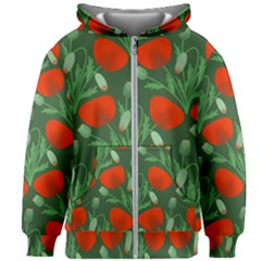 Poppy Fierce Wolf Poppies Bud Kids  Zipper Hoodie Without Drawstring by Perong