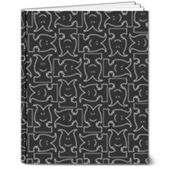 Enigmatic Demon Black And White Pattern 8  X 10  Softcover Notebook by dflcprintsclothing