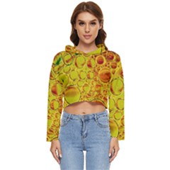 Oil Drop Water Oil Abstract Oily Women s Lightweight Cropped Hoodie by Salmanaz77