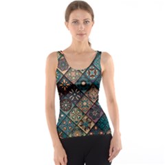 Flower Texture Background Colorful Pattern Women s Basic Tank Top by Cemarart