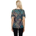 Flower Texture Background Colorful Pattern Bow Sleeve Button Up Top View4
