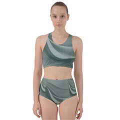 Silky Sage Abstract Elegant Print Design Racer Back Bikini Set by dflcprintsclothing