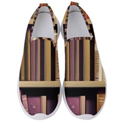 Books Bookshelves Office Fantasy Background Artwork Book Cover Apothecary Book Nook Literature Libra Men s Slip On Sneakers