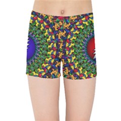Grateful Dead Bear Pattern Kids  Sports Shorts by Maspions
