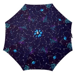 Realistic Night Sky Poster With Constellations Straight Umbrellas