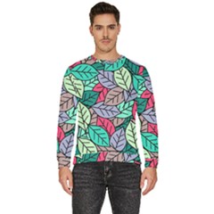 Pattern Leaves Background Nature Men s Fleece Sweatshirt by Proyonanggan