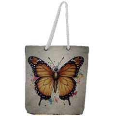 Butterflies Of Motivation Full Print Rope Handle Tote (large) by customfabrics