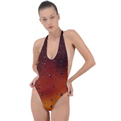 Water Drops, Lui, Amazing Backless Halter One Piece Swimsuit