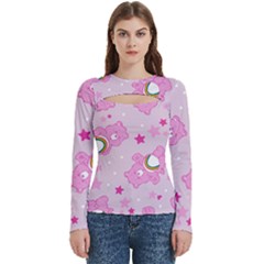Cheer Bear Pink, Care, Care Bears, Cartoon Women s Cut Out Long Sleeve T-shirt by kyorashop23