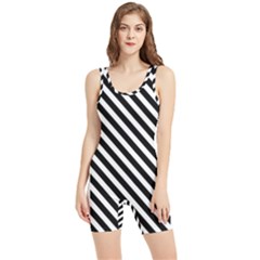 Stripes Monochrome Pattern Women s Wrestling Singlet