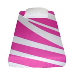 White Pink Stripes, Pattern Fitted Sheet (single Size) by kyorashop23