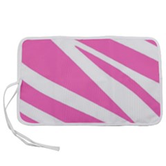 White Pink Stripes, Pattern Pen Storage Case (m)