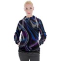 Multicolored abstract dynamic shapes print Women s Hooded Pullover View1
