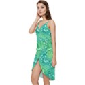 Retro Flower Pattern Design Batik Wrap Frill Dress View2