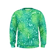 Retro Flower Pattern Design Batik Kids  Sweatshirt by Posterlux