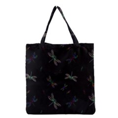 Background Pattern Dragonfly Grocery Tote Bag