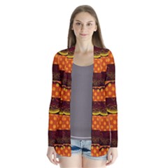 Art Pattern Design Wallpaper Drape Collar Cardigan