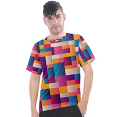 Abstract Geometry Blocks Men s Sport Top