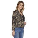 Camouflage Army Survival Uniform Women s Long Sleeve Revers Collar Cropped Jacket View3