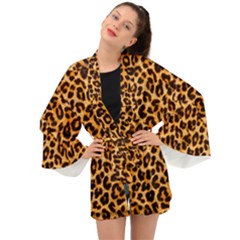 Giraffe Texture, Close-up, Giraffe Skin Texture Long Sleeve Kimono by kyorashop23