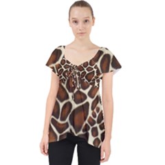 Giraffe Texture, Macro Lace Front Dolly Top