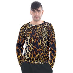 Leopard Skin Texture, Macro, Brown Men s Long Sleeve Raglan T-shirt