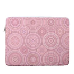 Pink Retro Texture With Circles, Retro Circles Background, 15  Vertical Laptop Sleeve Case With Pocket by kyorashop23