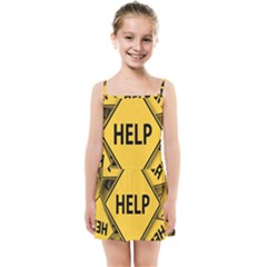 Caution Road Sign Help Cross Yellow Kids  Summer Sun Dress